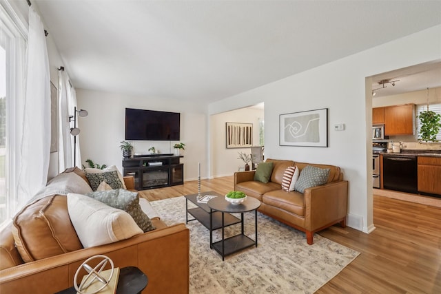 2501 SE 18th Ct, Des Moines, IA 50320 - living room with light wood-style floors and baseboards