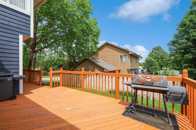 2501 SE 18th Ct, Des Moines, IA 50320 - wooden deck featuring a grill
