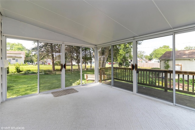 1723 6th St, Perry, IA 50220 - unfurnished sunroom with lofted ceiling