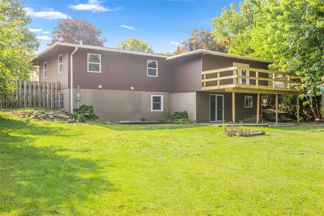 817 Roberts Ter, Marshalltown, IA 50158 - rear view of property with a wooden deck