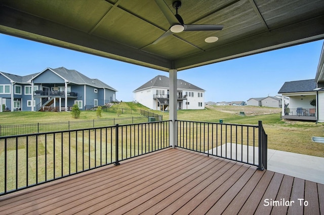 1801 Summit Cir NE, Bondurant, IA 50035 - deck with a residential view and a ceiling fan