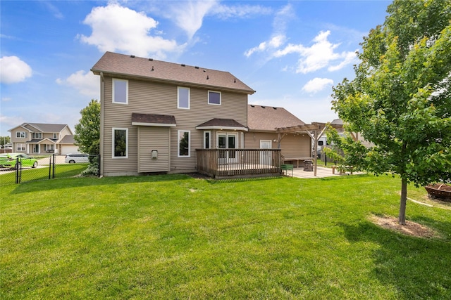 904 SE Little Beaver Dr, Grimes, IA 50111 - rear view of property with a wooden deck and a pergola