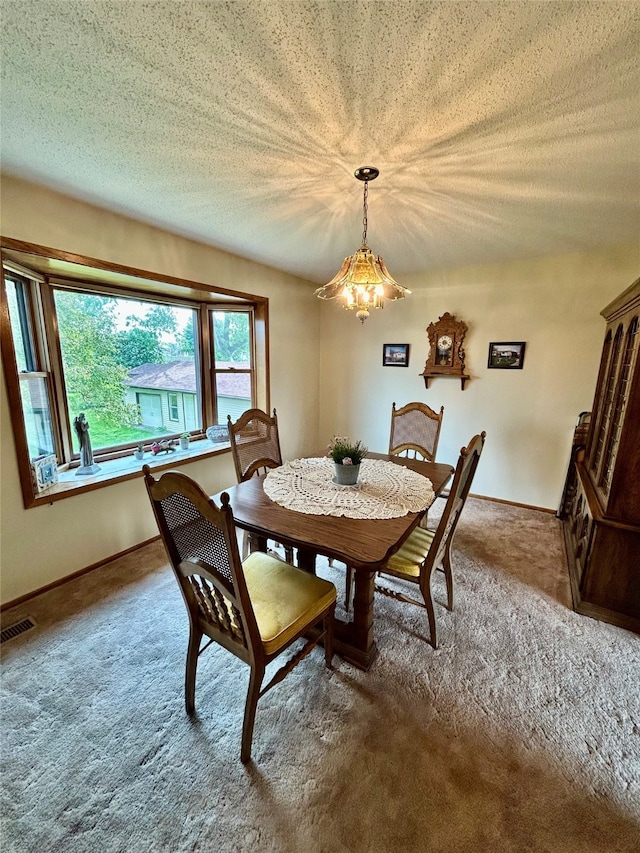 324 E 14th St N, Newton, IA 50208 - dining space featuring carpet, baseboards, and a textured ceiling