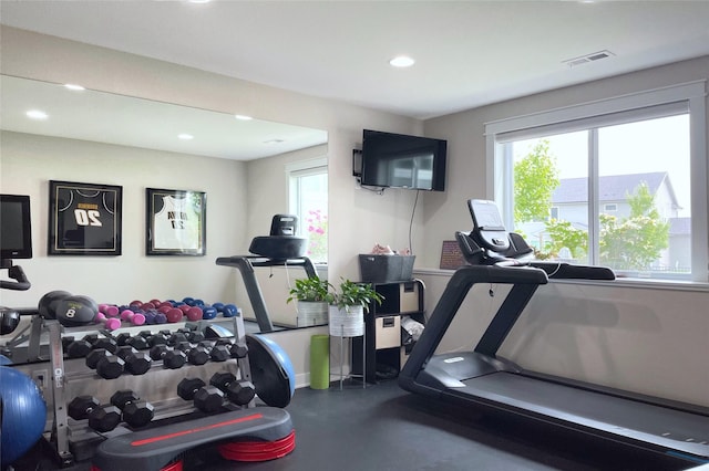 1000 NE 23rd St, Grimes, IA 50111 - exercise area with plenty of natural light and recessed lighting