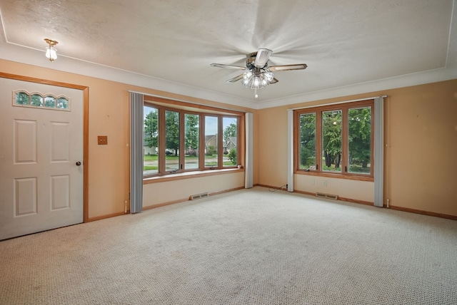 4500 100th St, Urbandale, IA 50322 - foyer entrance featuring a ceiling fan, plenty of natural light, and carpet floors