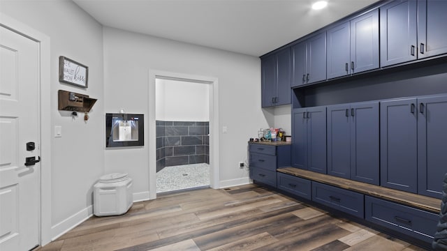 100 Coventry Ct, Clear Lake, IA 50428 - mudroom with dark wood finished floors, baseboards, and recessed lighting