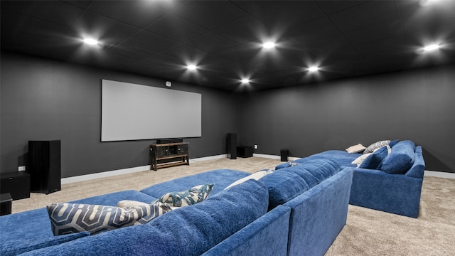 100 Coventry Ct, Clear Lake, IA 50428 - home theater with carpet, baseboards, and recessed lighting