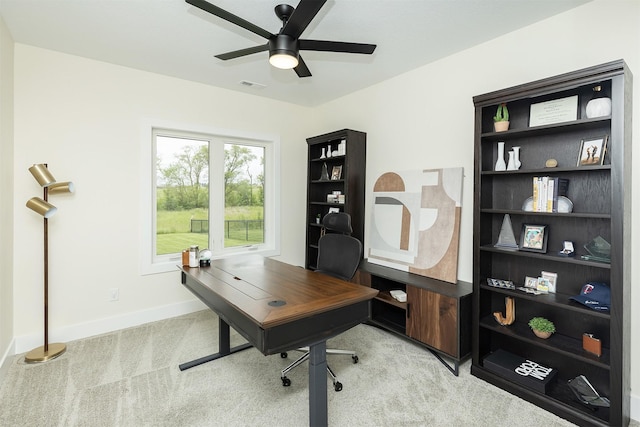 1030 Harrington Way, Waukee, IA 50263 - office area with a ceiling fan and carpet