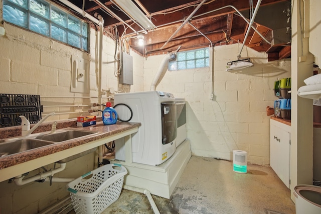 1526 41st Pl, Des Moines, IA 50311 - washroom featuring washer / dryer and electric panel