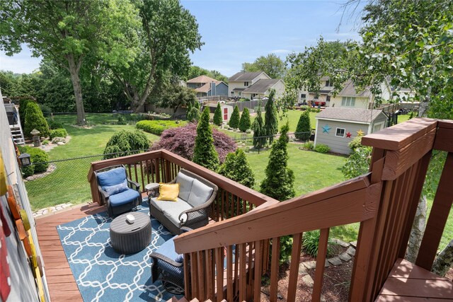 9640 Quail Run, Urbandale, IA 50322 - deck featuring an outdoor hangout area