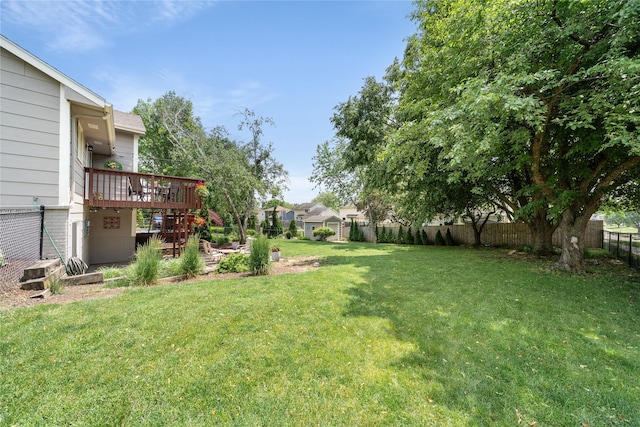 9640 Quail Run, Urbandale, IA 50322 - view of yard featuring a deck