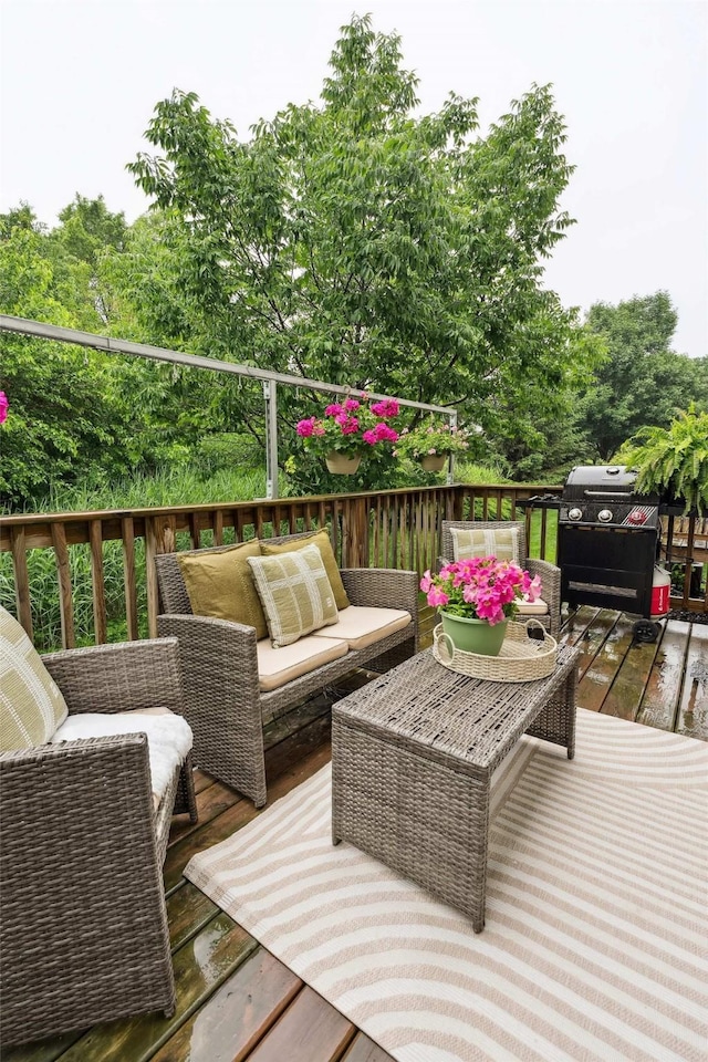 2150 NE 18th St Unit 101, Grimes, IA 50111 - deck featuring outdoor lounge area and grilling area