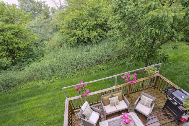 2150 NE 18th St Unit 101, Grimes, IA 50111 - wooden deck with outdoor lounge area