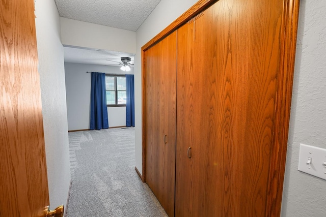 102 Jackson St, Pella, IA 50219 - hall featuring carpet, a textured ceiling, and baseboards