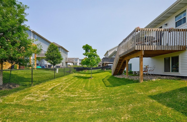 134 Aspen Dr, Norwalk, IA 50211 - view of yard featuring a deck, a residential view, and stairway