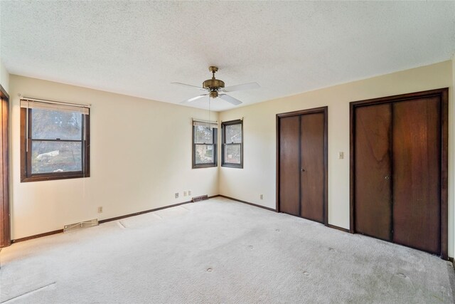 1495 Rio Valley Dr, Clive, IA 50325 - unfurnished bedroom featuring carpet flooring, multiple windows, multiple closets, baseboards, and a textured ceiling