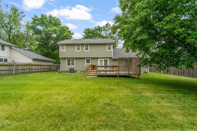 1495 Rio Valley Dr, Clive, IA 50325 - back of house featuring a wooden deck and central air condition unit