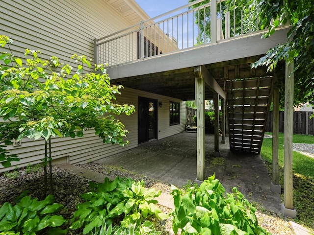 10823 Elmcrest Dr, Clive, IA 50325 - view of patio with stairway and a deck