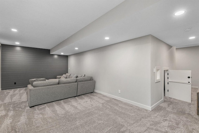 460 NE Bowman Dr, Waukee, IA 50263 - carpeted living room featuring recessed lighting and baseboards