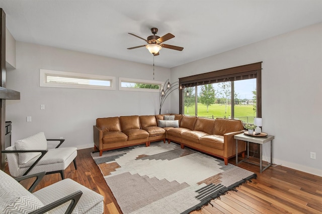 460 NE Bowman Dr, Waukee, IA 50263 - living room with baseboards, plenty of natural light, and hardwood / wood-style floors