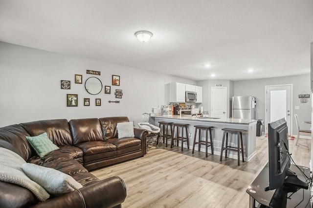 5400 Brook Landing Cir, Des Moines, IA 50317 - living area featuring light wood-style floors and recessed lighting