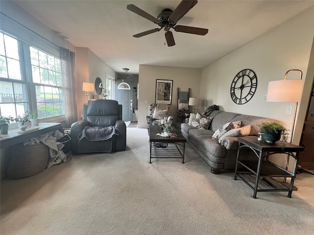 313 E 29th St S, Newton, IA 50208 - carpeted living area with a ceiling fan