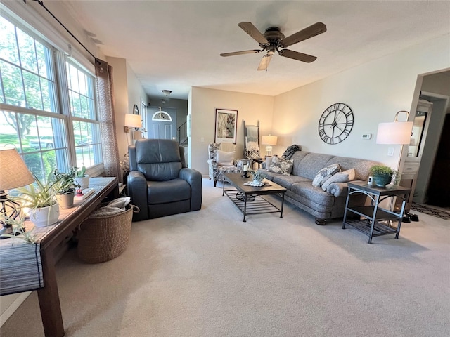 313 E 29th St S, Newton, IA 50208 - carpeted living area with ceiling fan