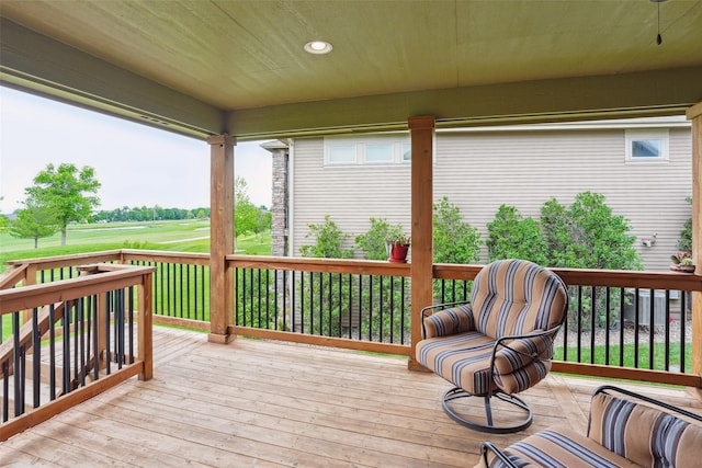 4014 NE Bellagio Cir, Ankeny, IA 50021 - wooden terrace with golf course view