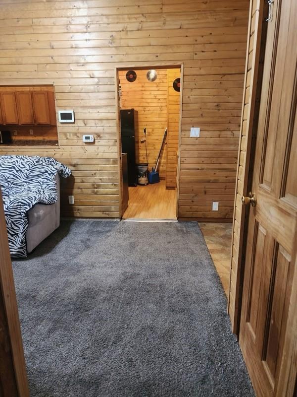 1512 Osceola Ave, Chariton, IA 50049 - carpeted bedroom with wooden walls