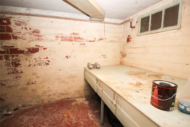 1035 65th St, Windsor Heights, IA 50324 - unfinished basement with concrete block wall