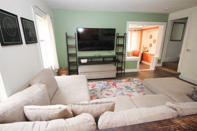 1035 65th St, Windsor Heights, IA 50324 - living area with wood finished floors and baseboards