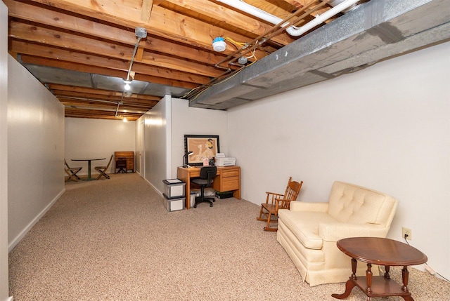 6196 Terrace Dr Unit 2, Johnston, IA 50131 - finished basement featuring carpet, a desk, and baseboards