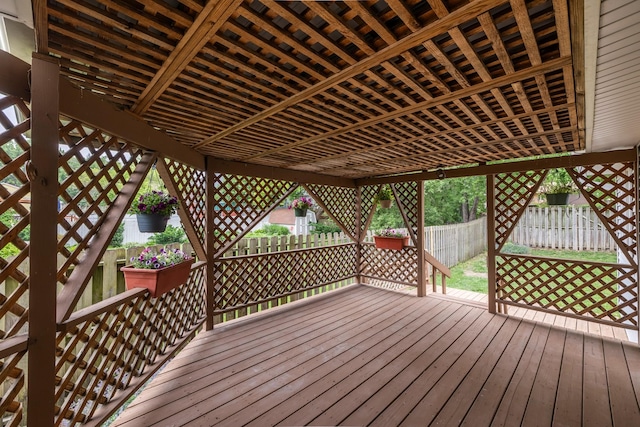 3916 92nd Dr, Urbandale, IA 50322 - wooden terrace featuring a fenced backyard