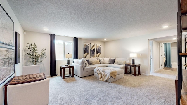 484 Kinley Dr, Waukee, IA 50263 - living area featuring light carpet, recessed lighting, and a textured ceiling
