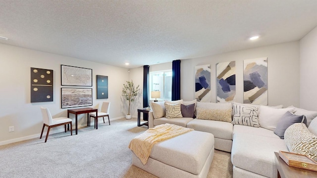 484 Kinley Dr, Waukee, IA 50263 - living room with light carpet, baseboards, and recessed lighting