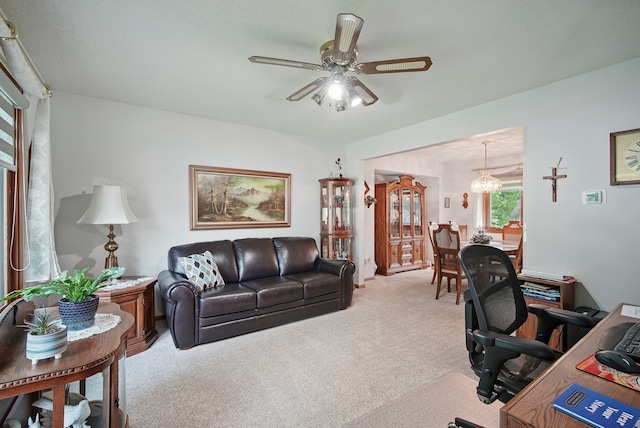 4623 62nd St, Urbandale, IA 50322 - office space featuring light colored carpet, ceiling fan, and a chandelier