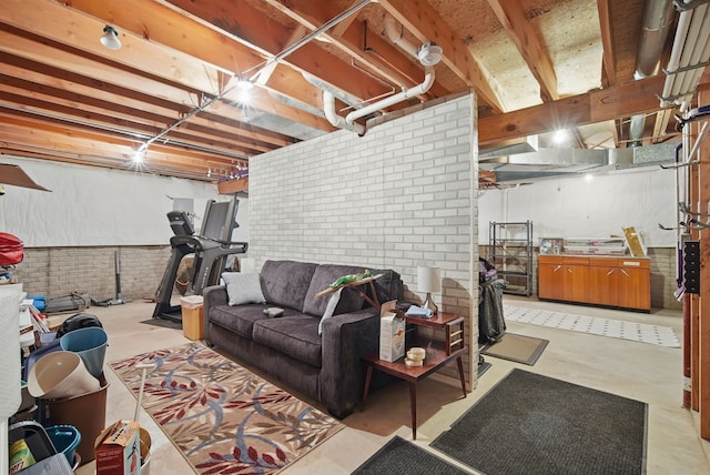 4623 62nd St, Urbandale, IA 50322 - unfinished basement with brick wall