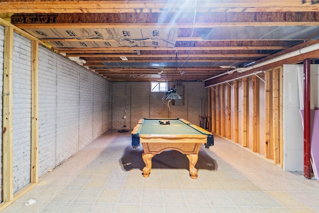 403 4th St NW, Altoona, IA 50009 - recreation room with brick wall, pool table, and electric panel