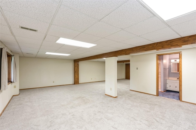 4922 Cedar Dr, West Des Moines, IA 50266 - finished basement featuring carpet floors and a drop ceiling