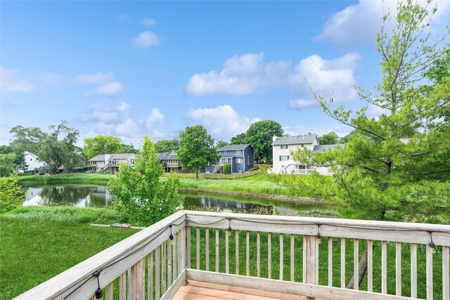 4922 Cedar Dr, West Des Moines, IA 50266 - wooden terrace featuring a water view and a residential view