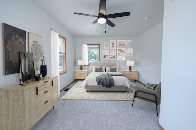 609 17th St, West Des Moines, IA 50265 - carpeted bedroom featuring baseboards and ceiling fan