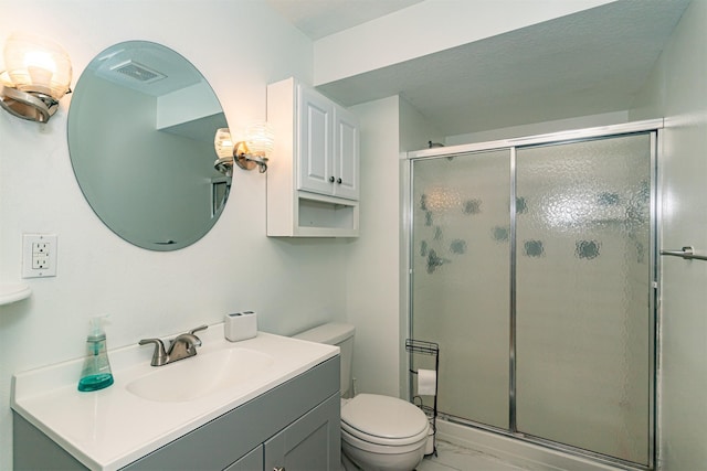 2732 Northridge Ln, Ames, IA 50010 - bathroom featuring a stall shower, vanity, and marble look tile flooring
