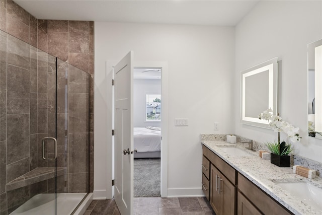 150 NW Hidden Knl, Waukee, IA 50263 - ensuite bathroom with double vanity and a shower stall