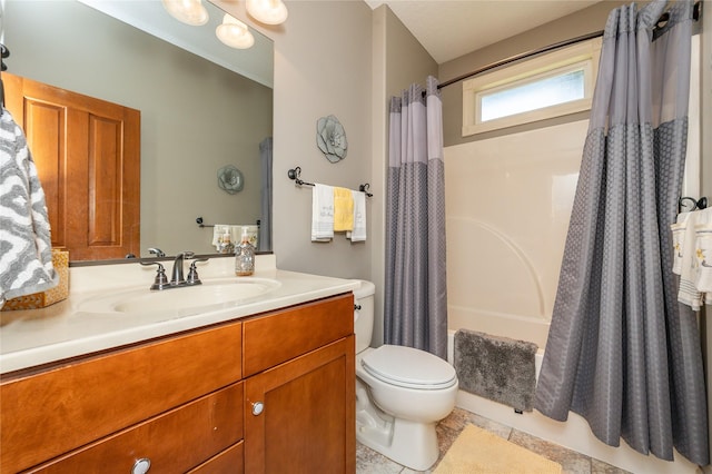 6725 NW 93rd St, Johnston, IA 50131 - bathroom featuring vanity and shower / bath combo with shower curtain
