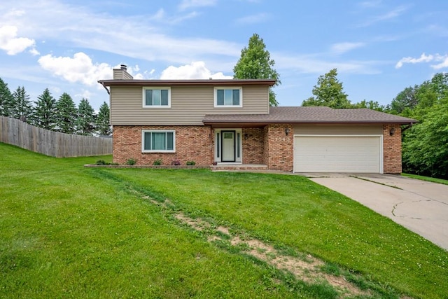 1543 S 16th Ave W, Newton, IA 50208 - traditional home featuring an attached garage, driveway, a chimney, and brick siding