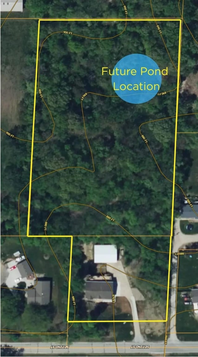 2626 SE 72nd St, Runnells, IA 50237 - aerial view of property's location featuring property parcel outlined