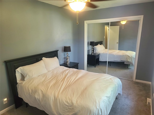 707 E 27th St S, Newton, IA 50208 - carpeted bedroom featuring a closet and ceiling fan