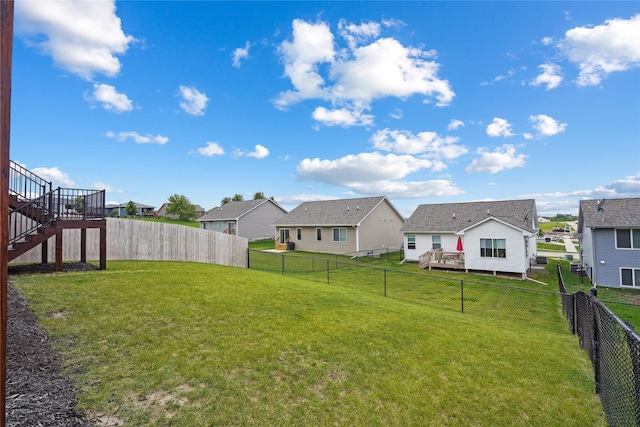 2814 Long Ave, Van Meter, IA 50261 - fenced backyard with a residential view and stairway