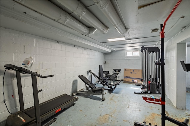 1428 E Tiffin Ave, Des Moines, IA 50316 - exercise area featuring concrete block wall