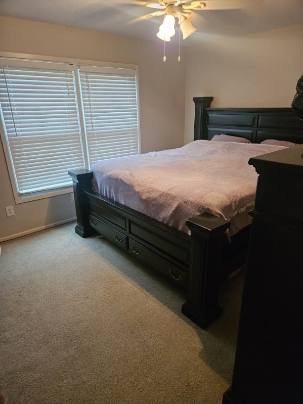 113 E 36th St, Des Moines, IA 50317 - bedroom with carpet flooring and a ceiling fan